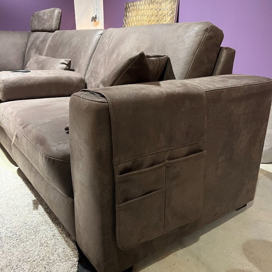 Image 1 of Sofá esquinero Muscolo con función relax en micropiel Dakota