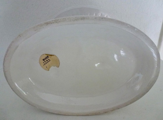 Image 1 of Prachtige Vintage Italiaanse Fruitschaal met Goudkleurige Cherubijnen