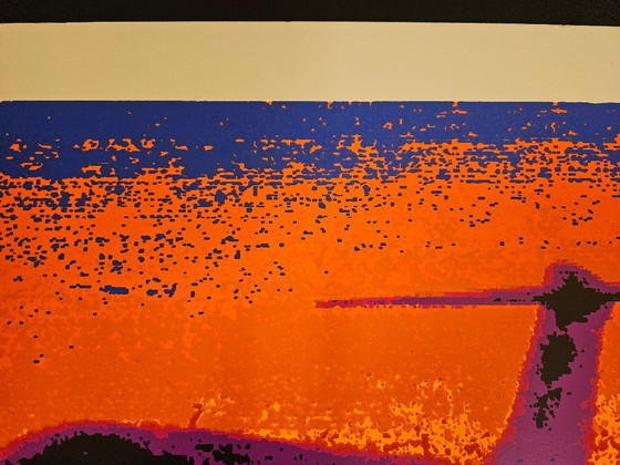 Image 1 of Screen printing on heavy paper Henk van der Vet airplane