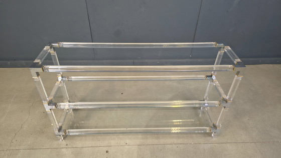 Image 1 of Chrome and lucite console table, 1970s