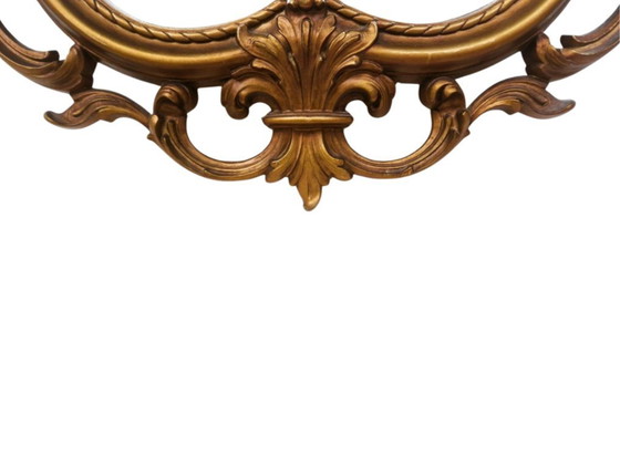 Image 1 of Vintage French Country Syroco Gold Wall Mantel Mirror with Scrolls and Flourishes