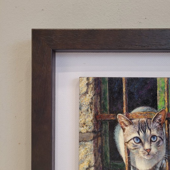 Image 1 of “Cat looking out the window” Miguel A. Galván Mangas, late 20th century - Valladolid, Spain