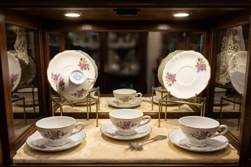 Set aus 6 sammelwürdigen japanischen Vintage-Porzellan-Teetassen – 1950er Jahre