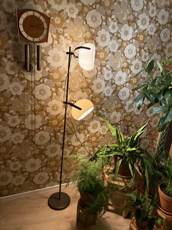 Image 1 of Lampada da terra retrò vintage a forma di fungo, lampade a globo anni '70