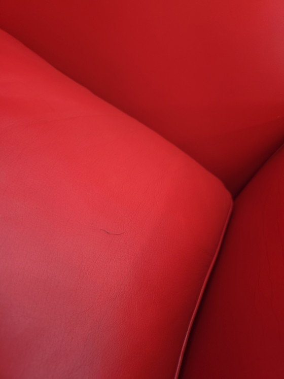 Image 1 of Poltrona Frau Vanity Fair Sofa Rode Tweezits Designer Sofa Lederen Sofa