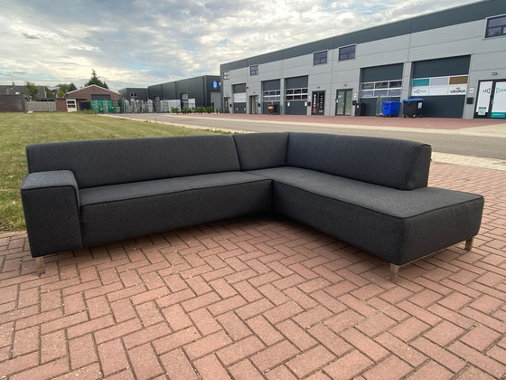 Image 1 of Sofá esquinero de tela gris oscuro Montel