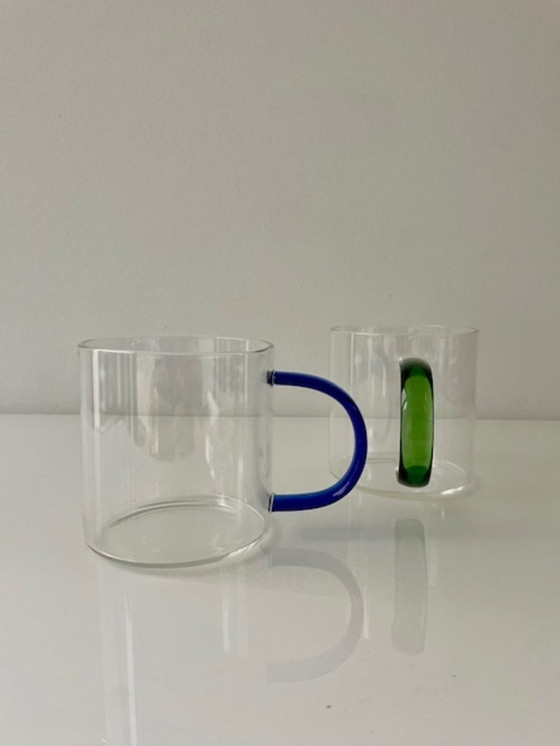Image 1 of Moderne Designbecher aus Borosilikatglas, 4er-Set
