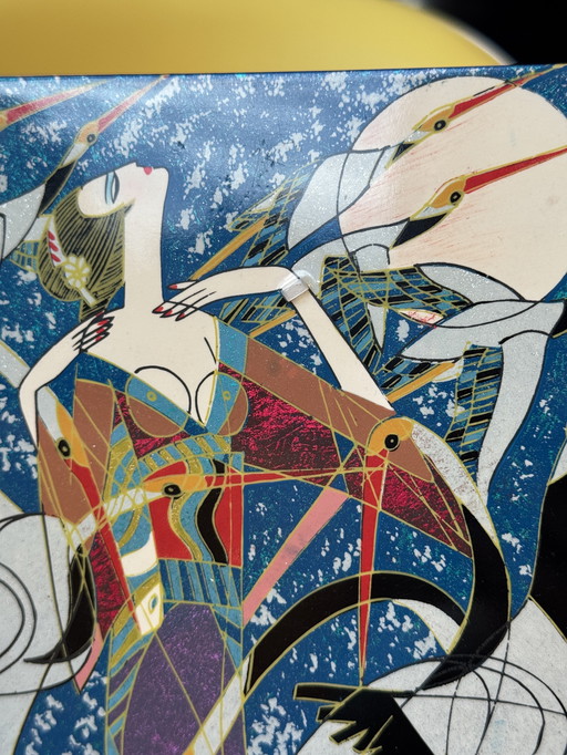 Wall tile Ting Shao Kuang - artwork - lacquerware on wood