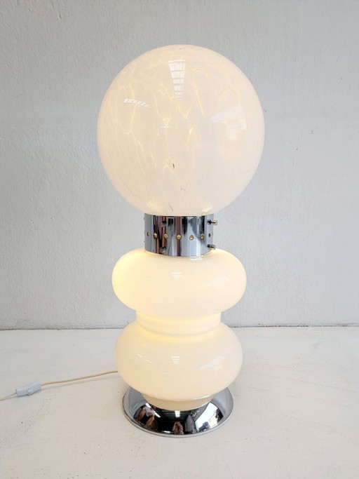 Lampada da terra italiana in vetro di Murano, stile Space Age, anni '70 – vloerlampen, Glass, Chrome