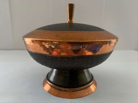 Image 1 of Hans Przyrembel Scatola con coperchio Bomboniera Marianne Brandt Alfred Lipovec Bauhaus Rame