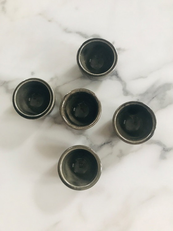 Image 1 of Juego de 5 portavelas pequeños de cerámica