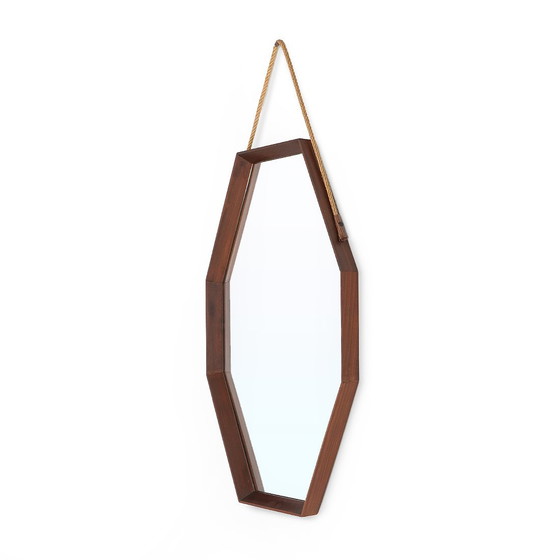 Image 1 of Octagonal Mirror with Teak Frame, 1960s