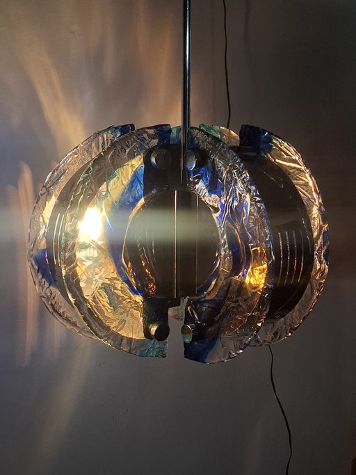Lampada da sospensione in vetro di murano anni 70s 