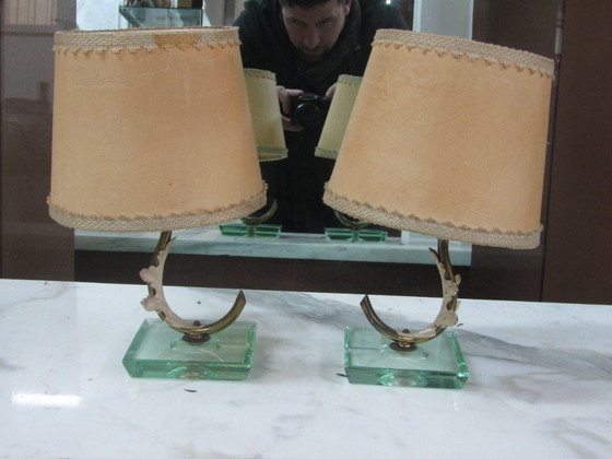 Image 1 of pair of Pietro Chiesa lamps for fountain art