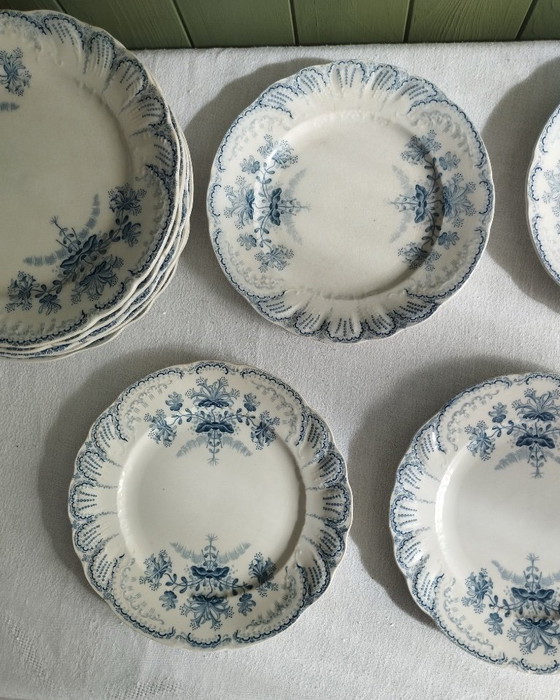 Image 1 of "Regency": 6 platos de postre de piedra de hierro de St-Amand & Hamage