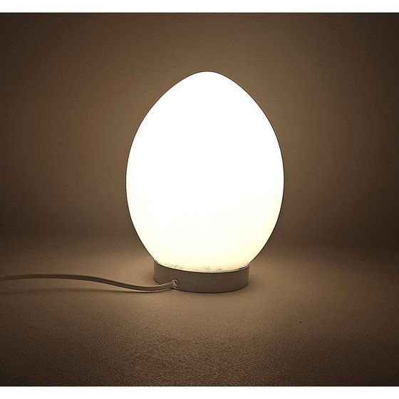 Image 1 of Vintage egg lamp in white opaline, 1970