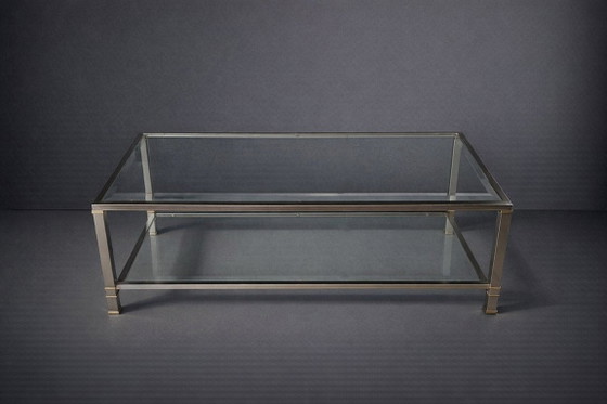 Coffee table – brass & faceted glass (photo 2 of 11)