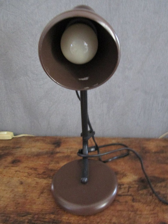 Lampe de bureau vintage marron des années 70 Vrieland Design. – Lampes de bureau, Metal (photo 5 of 12)