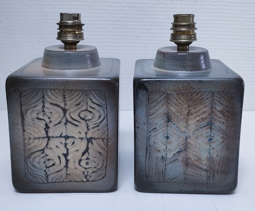 two daniel chaponet ceramic lamps signed