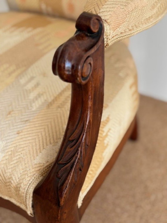 Image 1 of FAUTEUIL BIEDERMEIER MAJESTUEUX avec DOSSIER DE 80 cm