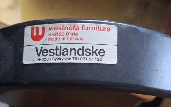 Westnofa Leather Lounge Chair with Footrest, Norway 1960s – Armchairs, Wood (photo 10 of 11)