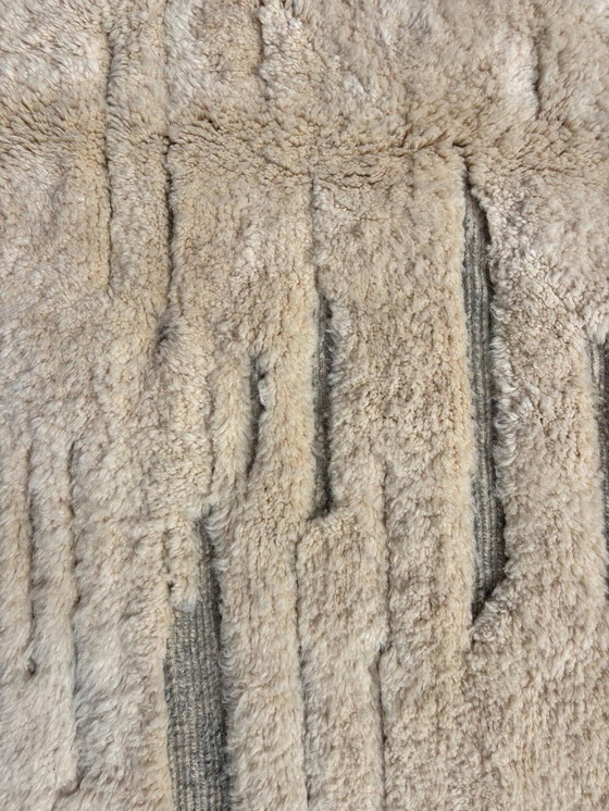 Image 1 of Marokkaans Mrirt Wit Wollen Tapijt 200x300 cm - Berber Marokkaans Modern Tapijt - Marokkaans Natuurlijk Wollen Tapijt -
