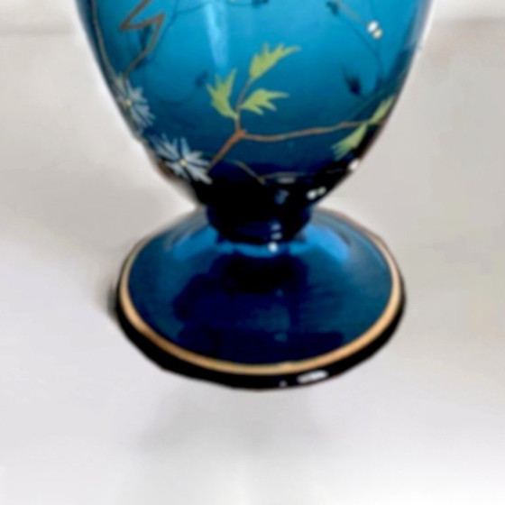 Image 1 of GLASVASE – BLAU – JUGENDART