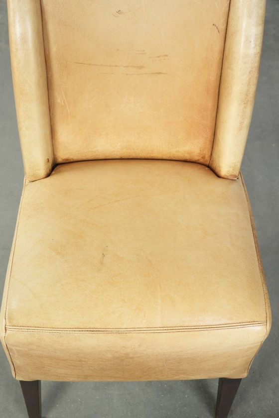 Image 1 of Luxe rundleren eetkamer/ bijzet/ bureaustoel in een mooie lichte kleur met een comfortabele zit en een hoge rug