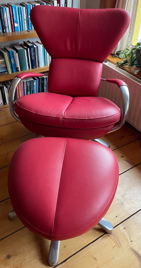 Image 1 of Bank Leolux Tango Ferrari rood (zie ook draaifauteuil)