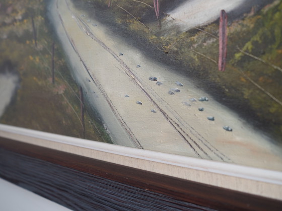 Image 1 of Gemälde "Das Bauernhaus an der Seite", skandinavisches Design, 1970er Jahre