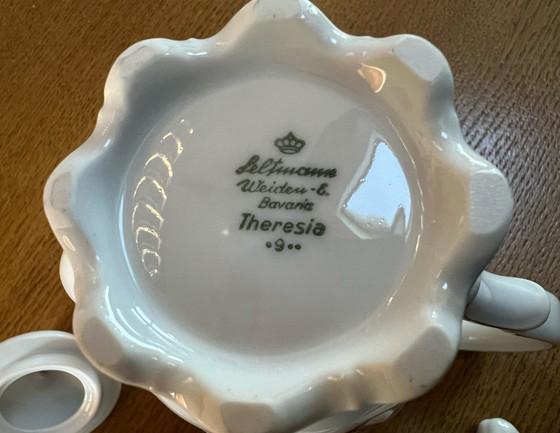 Image 1 of Servizio da caffè in porcellana bianca Bavaria di Seltmann Weiden con uccello del paradiso e decoro dorato