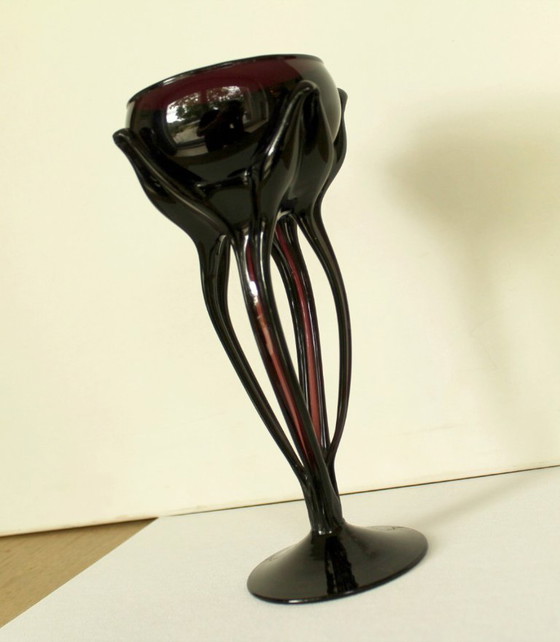 Jarrón de cristal polaco color amatista – Josefina Krosno (años 80) – Jarrones, Glass (photo 10 of 12)