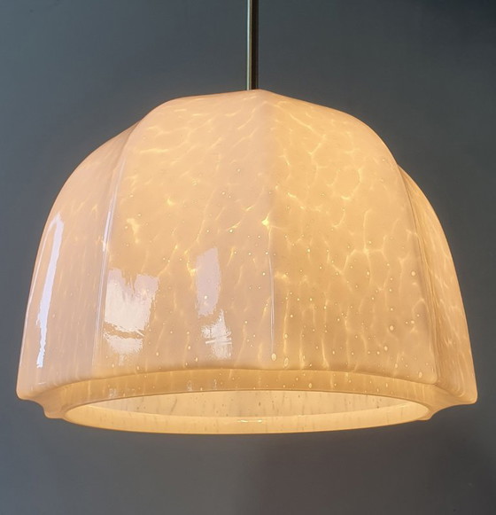 Vintage Large Pendant Lamp of Swirled Glass - Murano Style, Glashütte Limburg, Metal, Murano Glass, Gold (photo 7 of 17)