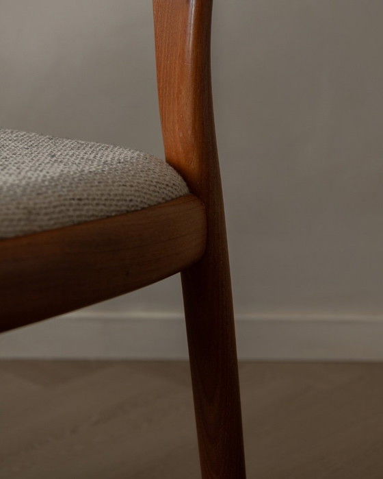 Image 1 of Vintage Danish Teak Dining Chairs (Pair) | Model Morten by Niels Koefoed for Koefoed’s Hornslet | Original Upholstery