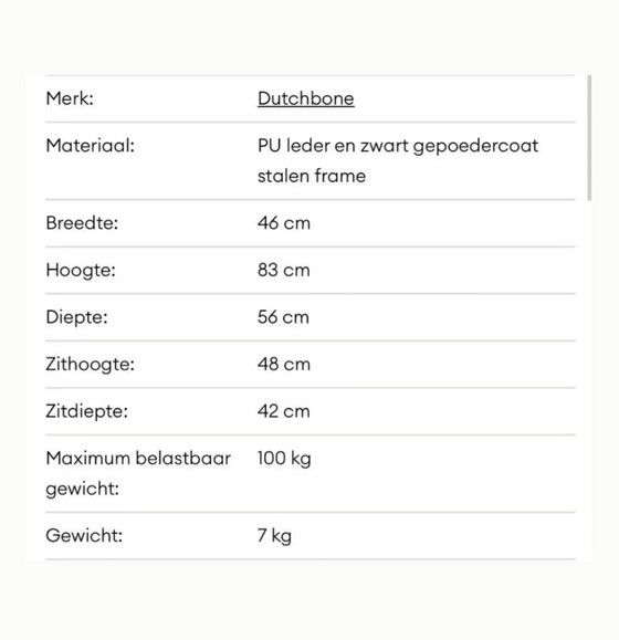 Image 1 of 7 Dutchbone cognac chairs