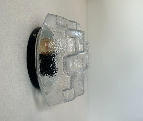 Image 1 of Lámpara de pared en vidrio burbuja, moldeado y prensado, Francia 1960