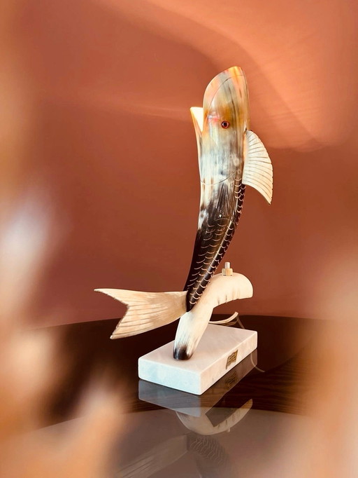 French Vintage Fish Horn Lamp