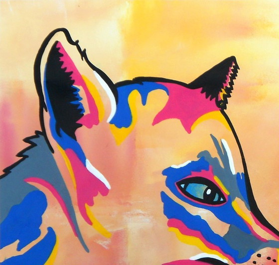 Image 1 of De snuffelende vossen (handgeschilderd)