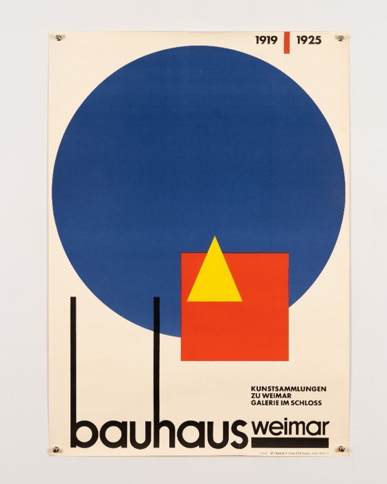 Image 1 of Bauhaus Weimar 1968 – Affiche d'exposition vintage originale d'Artur Liebig – Design Bauhaus – 81 x 57,5 ​​cm