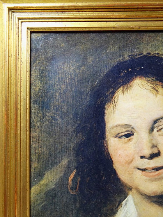 Image 1 of Large framed portrait reproduction "La Bohémienne" by Hals, by S.P.A.D.E.M