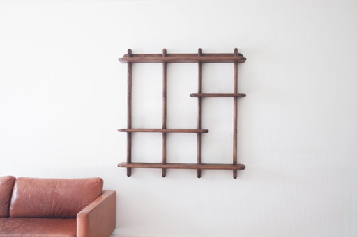 Elegante scaffale da parete in rovere massiccio