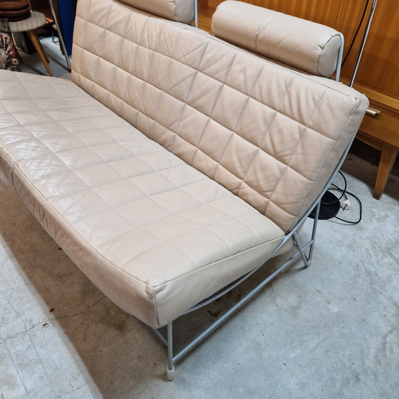 Image 1 of Leolux Volare Zweisitzer Sofa Creme Ledersofa Designersofa