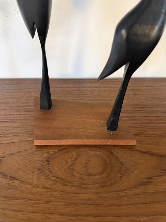 Image 1 of Set Van 2 Vintage Kraanvogels Op Statief ‘60