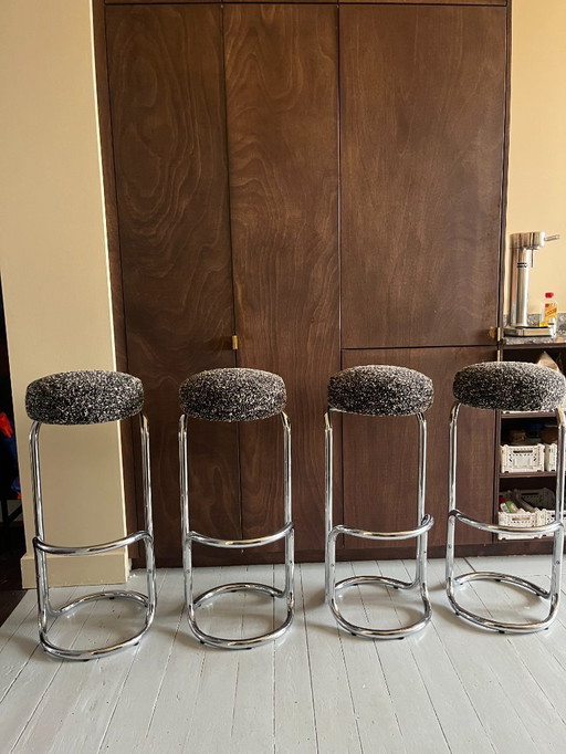 4 sgabelli da bar vintage – Design Luc Meerschaert & Ivan De Cock (©1971)