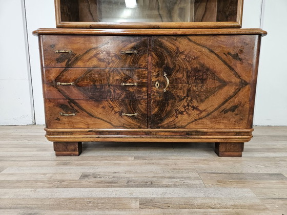 Image 1 of Art Decò Display Cabinet in Walnut Burl