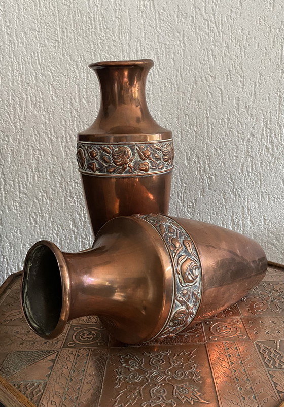 Image 1 of 2x Copper Vases Amphore