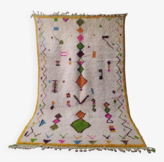 Image 1 of Tapis multicolore de Beni Ouarain, au design abstrait et ludique - fait main 3x2M
