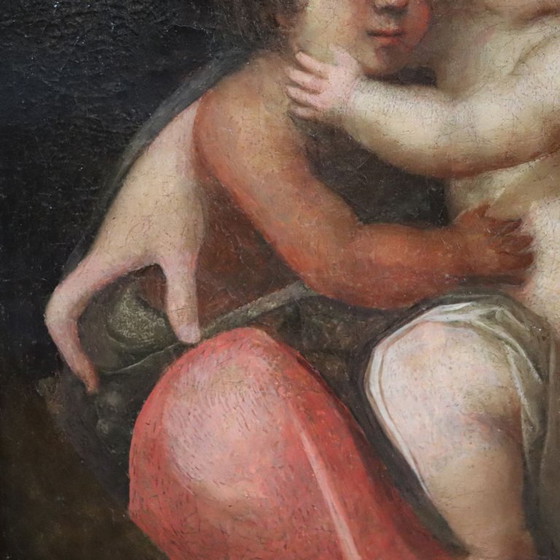 Image 1 of Pintura religiosa antigua al óleo sobre lienzo, Italia, siglo XVIII.