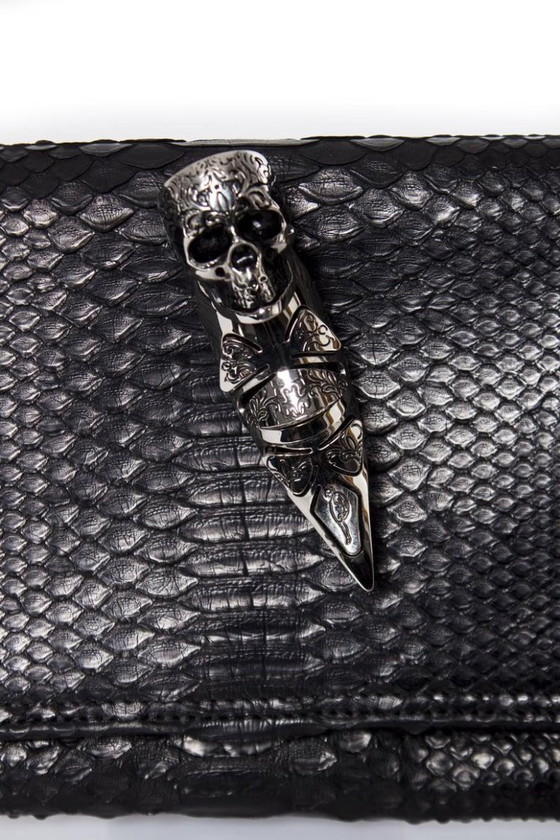 Image 1 of Maison Du Posh, Clutch aus schwarzem Pythonleder