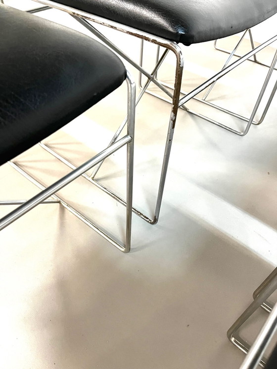 Image 1 of Zeldzame set eetkamerstoelen van Alfred Hendrickx voor Belform 1960s